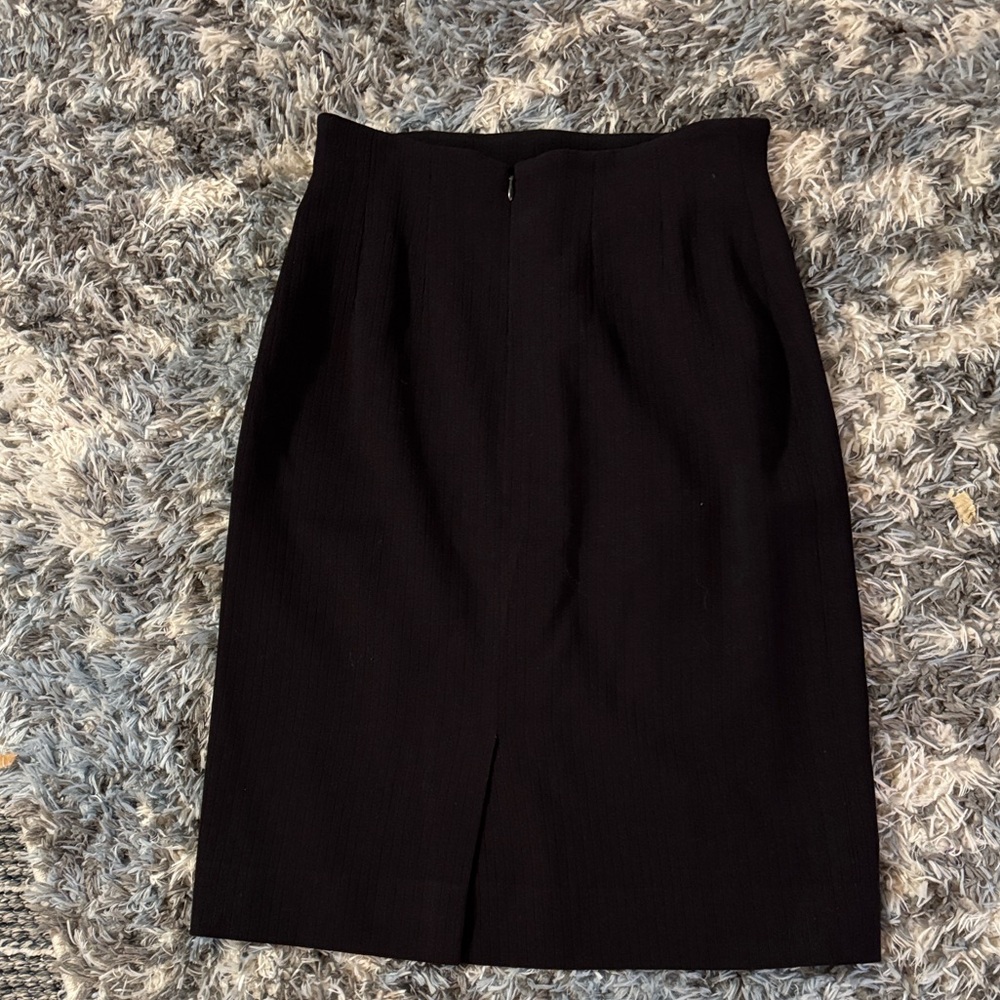 Celine Elegant Brown Ribbed Pencil Skirt